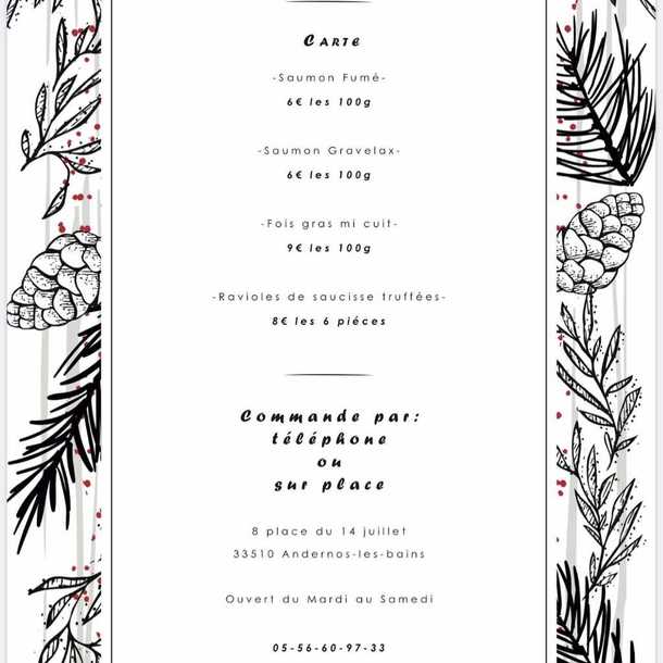 Menu de Noël Le Café de la Place 
